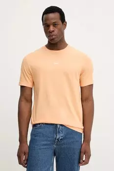 Хлопковая футболка Gant, оранжевый