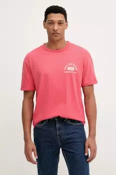 Хлопковая футболка Gant, розовый