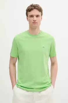 Хлопковая футболка Gant, зеленый