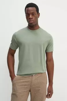 Хлопковая футболка Gant, зеленый