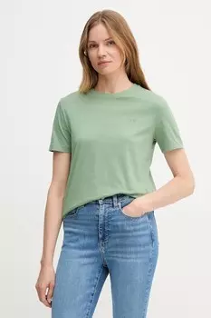 Хлопковая футболка Gant, зеленый