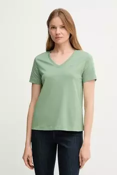 Хлопковая футболка Gant, зеленый