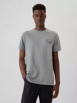 Хлопковая футболка Gap, серый