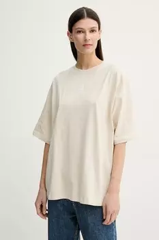 Хлопковая футболка Gestuz, бежевый