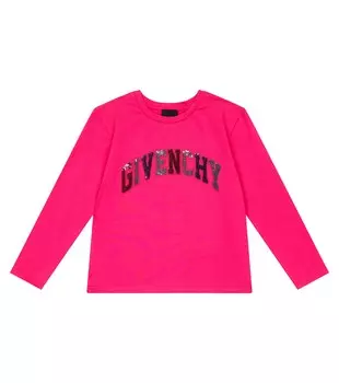 Хлопковая футболка Givenchy Kids, розовый