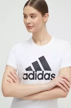 Хлопковая футболка GL0649 adidas, белый
