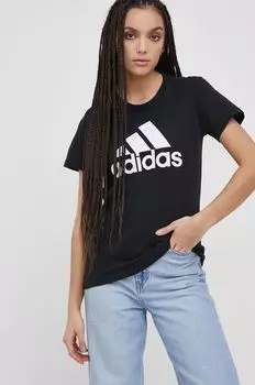 Хлопковая футболка GL0722 adidas, черный