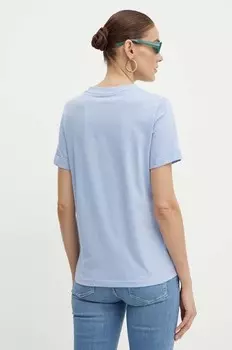 Хлопковая футболка GLITERY Guess, синий