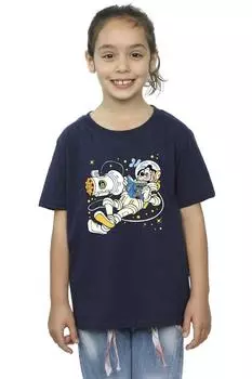 Хлопковая футболка Goofy Reading In Space Disney, темно-синий