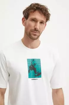 Хлопковая футболка GRFX TEE Adidas Originals, бежевый
