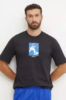 Хлопковая футболка GRFX TEE Adidas Originals, черный
