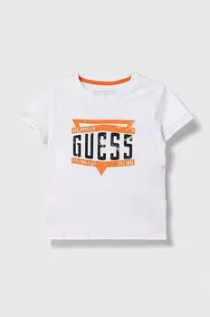 Хлопковая футболка Guess, белый
