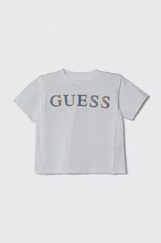 Хлопковая футболка Guess, белый