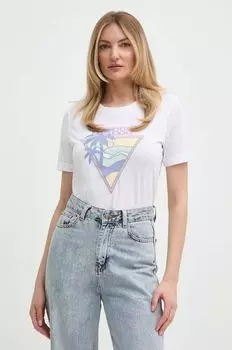 Хлопковая футболка Guess, белый