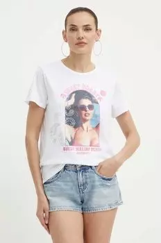 Хлопковая футболка Guess, белый