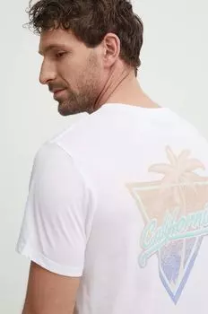 Хлопковая футболка Guess, белый