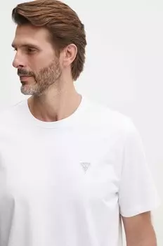 Хлопковая футболка Guess, белый