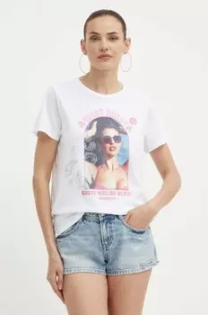 Хлопковая футболка Guess, белый