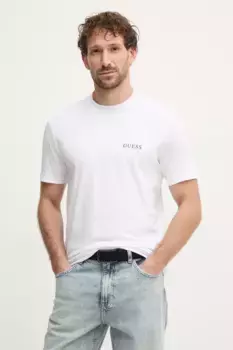 Хлопковая футболка Guess, белый
