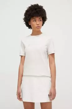 Хлопковая футболка Guess, бежевый