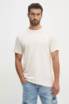 Хлопковая футболка Guess, бежевый