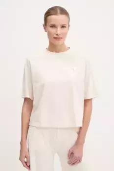 Хлопковая футболка Guess, бежевый