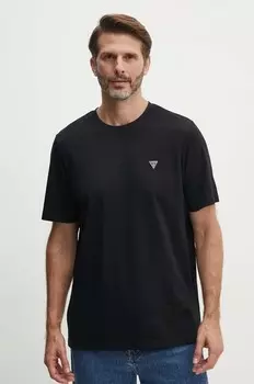 Хлопковая футболка Guess, черный