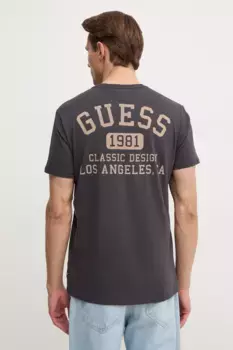 Хлопковая футболка Guess, черный