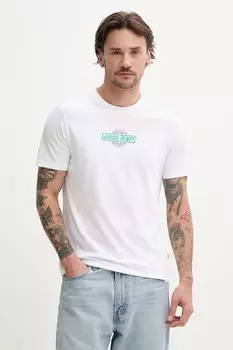 Хлопковая футболка Guess Jeans, белый