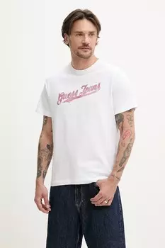 Хлопковая футболка Guess Jeans, белый