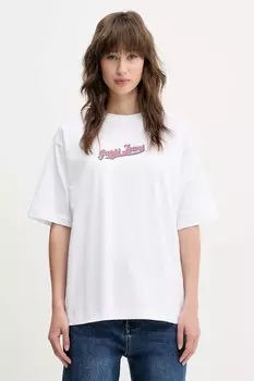 Хлопковая футболка Guess Jeans, белый