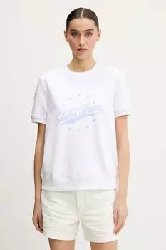 Хлопковая футболка Guess Jeans, белый