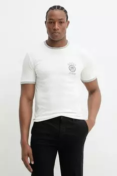 Хлопковая футболка Guess Jeans, бежевый