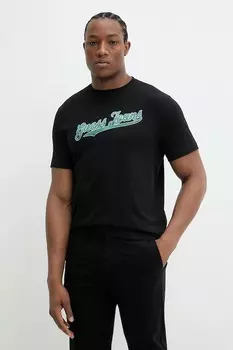 Хлопковая футболка Guess Jeans, черный