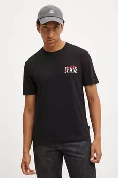 Хлопковая футболка Guess Jeans, черный