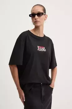 Хлопковая футболка Guess Jeans, черный