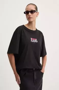 Хлопковая футболка Guess Jeans, черный