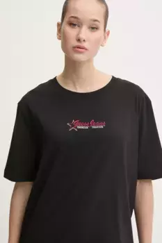 Хлопковая футболка Guess Jeans, черный
