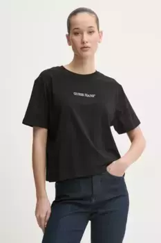 Хлопковая футболка Guess Jeans, черный