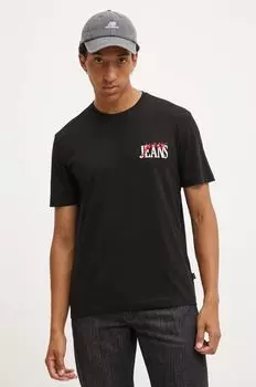 Хлопковая футболка Guess Jeans, черный