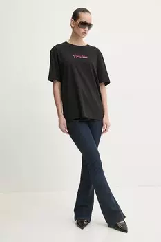 Хлопковая футболка Guess Jeans, черный