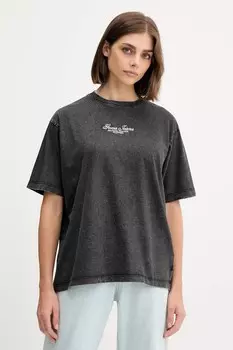 Хлопковая футболка Guess Jeans, черный