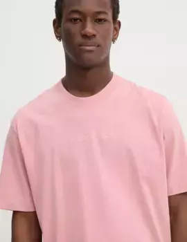 Хлопковая футболка Guess Jeans, розовый