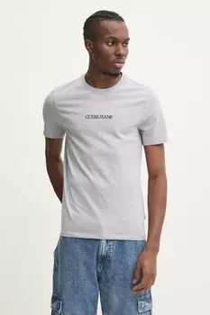Хлопковая футболка Guess Jeans, серый