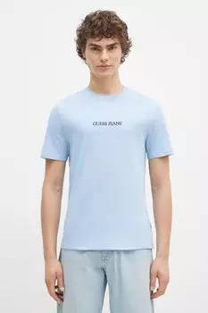 Хлопковая футболка Guess Jeans, синий
