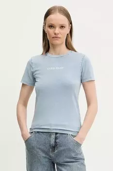Хлопковая футболка Guess Jeans, синий
