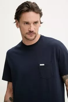 Хлопковая футболка Guess Jeans, темно-синий