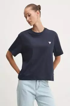 Хлопковая футболка Guess Jeans, темно-синий