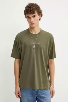 Хлопковая футболка Guess Jeans, зеленый