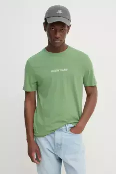 Хлопковая футболка Guess Jeans, зеленый
